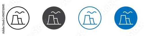 Factory icon flat editable icon mark set.