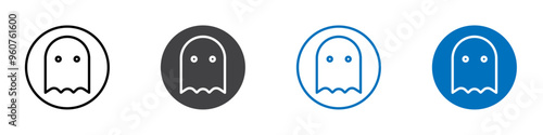 Ghost icon flat editable icon mark set.