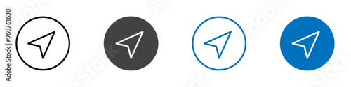 GPS icon flat editable icon mark set.