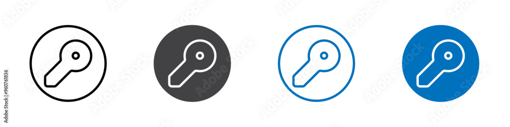 Key icon flat editable icon mark set. Key icon flat editable icon mark set.