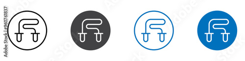 Jumping rope icon flat editable icon mark set.