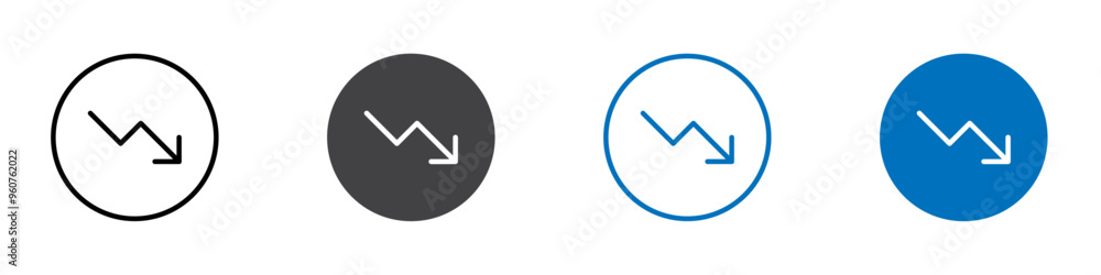 Loss icon flat editable icon mark set. Loss icon flat editable icon mark set.