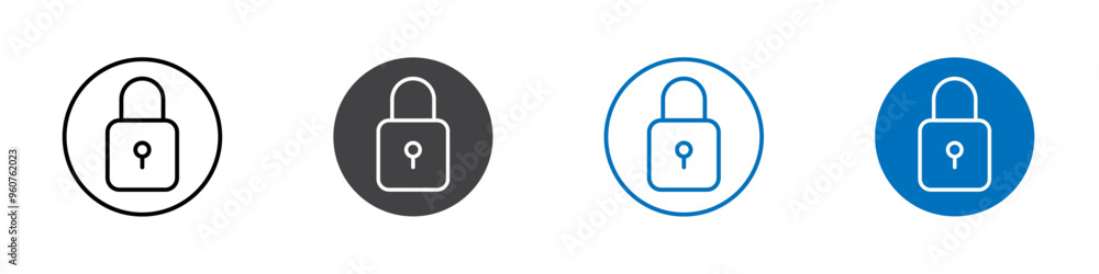 Lock icon flat editable icon mark set. Lock icon flat editable icon mark set.