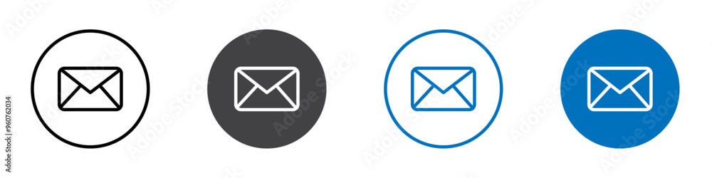 Mail icon flat editable icon mark set. Mail icon flat editable icon mark set.