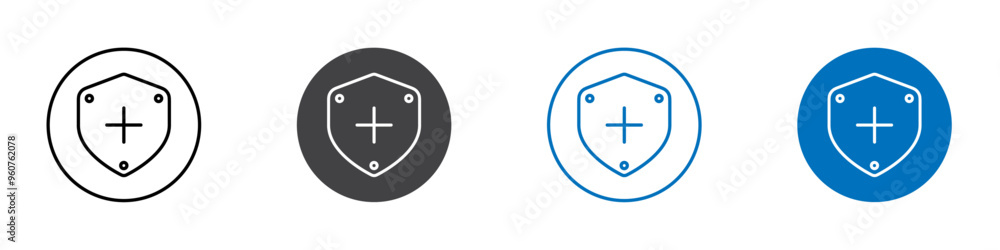 medical shield icon flat editable icon mark set. medical shield icon flat editable icon mark set.