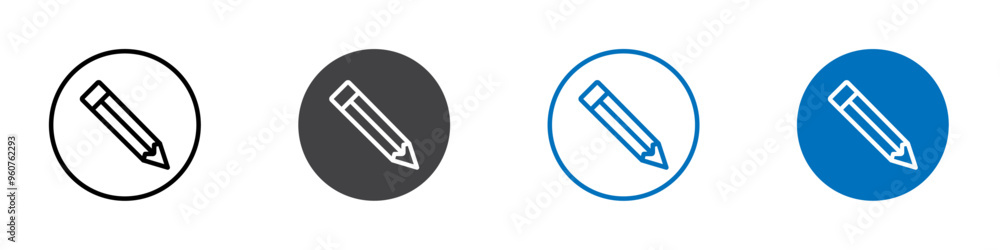 Pencil icon flat editable icon mark set. Pencil icon flat editable icon mark set.