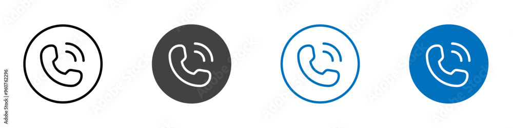 Phone call icon flat editable icon mark set. Phone call icon flat editable icon mark set.