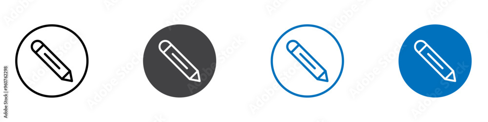 Pencil icon flat editable icon mark set. Pencil icon flat editable icon mark set.
