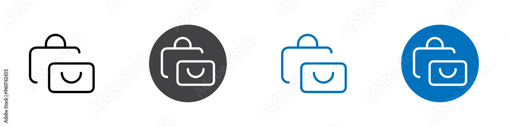Shopping bags icon flat editable icon mark set. Shopping bags icon flat editable icon mark set.