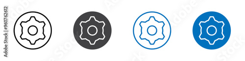 Settings icon flat editable icon mark set.