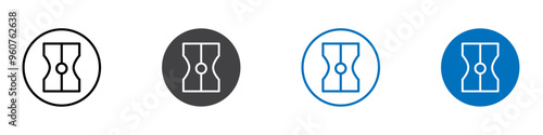 Sharpner icon flat editable icon mark set.