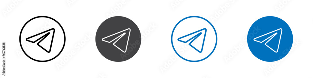 Telegram icon flat editable icon mark set. Telegram icon flat editable icon mark set.