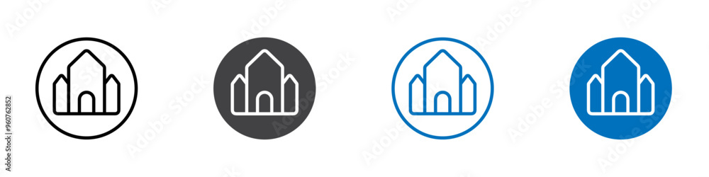 Temple icon flat editable icon mark set. Temple icon flat editable icon mark set.