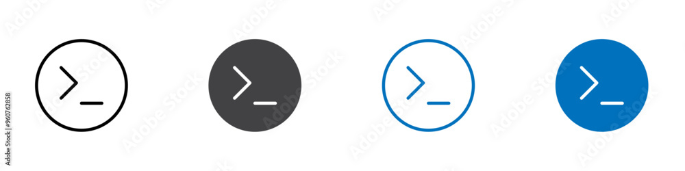 Terminal icon flat editable icon mark set. Terminal icon flat editable icon mark set.