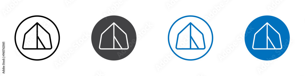Tent icon flat editable icon mark set. Tent icon flat editable icon mark set.