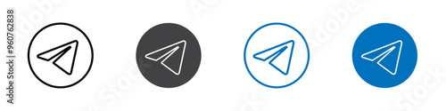 Telegram icon flat editable icon mark set.