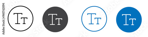 Text size icon flat editable icon mark set.
