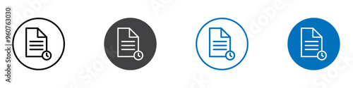 Waiting list icon flat editable icon mark set.