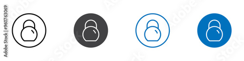 Weight icon flat editable icon mark set.