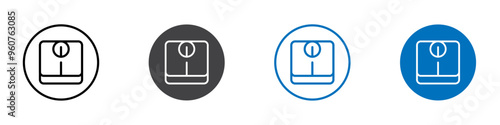 Weight scale flat editable icon mark set.