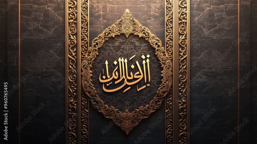 Arabic Calligraphy on Golden Background Arabic Calligraphy on Golden Background