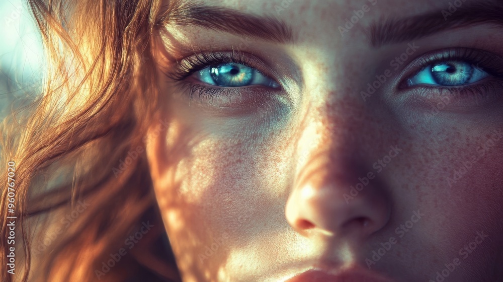 Close-up of a beautiful woman's face. Close-up of a beautiful woman's face.