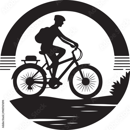 bicycle silhouette vector style with white background 