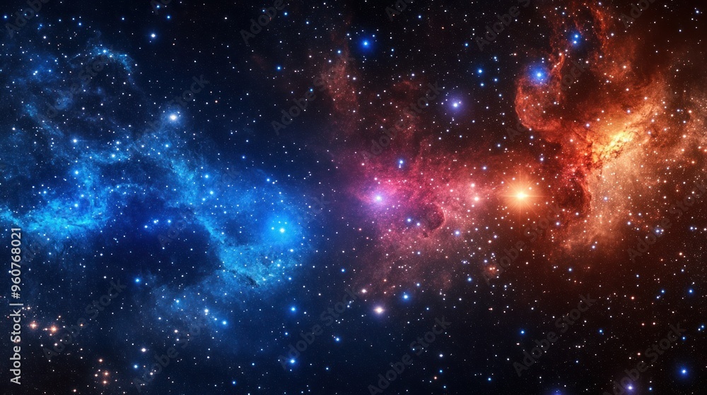 Fototapeta premium Cosmic Nebulae with Bright Stars and Galactic Dust