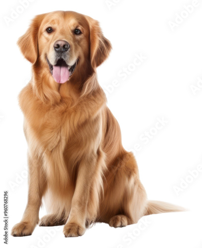 PNG A golden retrieval on the white background