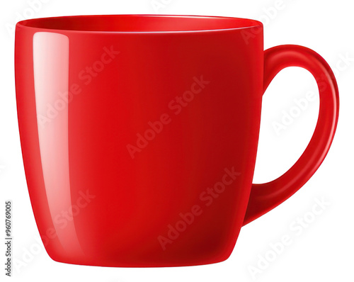 PNG A red coffee mug on the white background photo