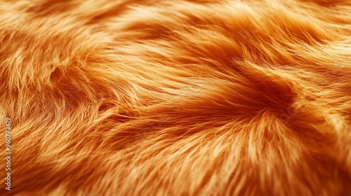 close up of a fluffy orange fur texture