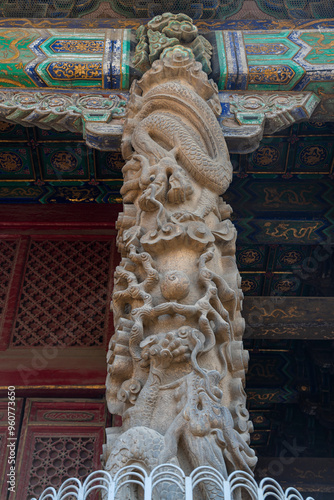 Ancient Architecture Landscape of Confucius Temple China in Qufu City, Shandong Province, China photo