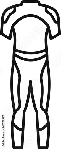 Simple outline icon of a wetsuit used for diving and other water sports