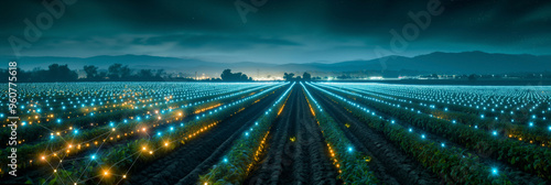 agricultural growth concept It has both the benefits of soil and plants. Including the use of artificial intelligence agriculture technology in 5G Industry 4.0 technology that needs to be improved. ai