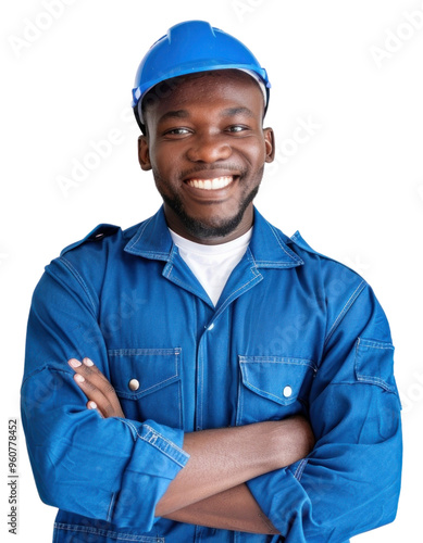 PNG Joyful male african american builder smile portrait adult. photo