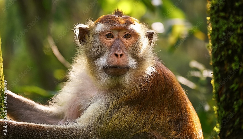 Fototapeta premium Mono macaco primer plano