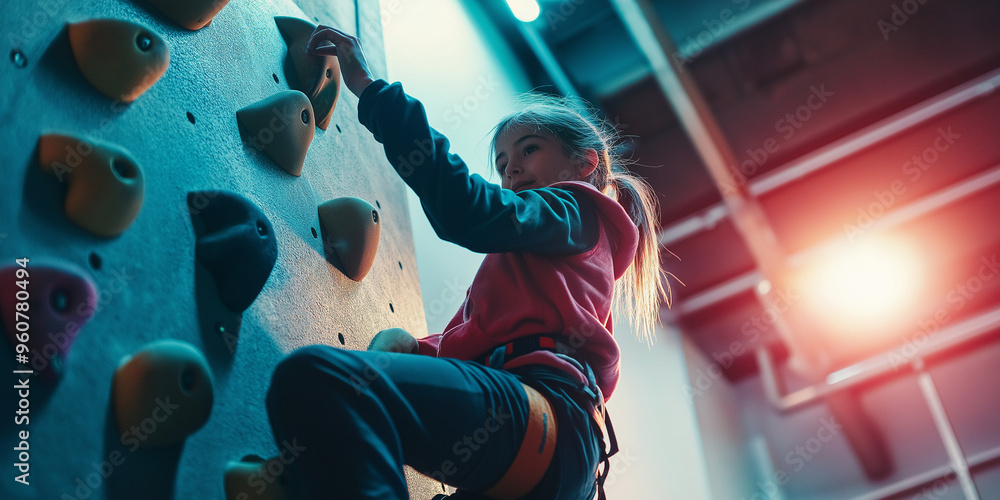 © Danial - Student Climbing Rock Wall in School Gym © Danial - Student Climbing Rock Wall in School Gym