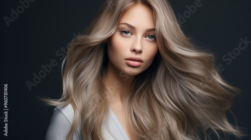 A woman with long blonde hair