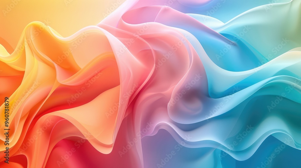 Obraz premium Soft gradient background transformed into Vibrant Color Wave.