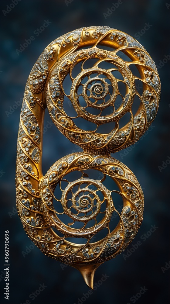 Intricate Gold and Diamond Jewelry with Spiral Pattern Intricate Gold and Diamond Jewelry with Spiral Pattern