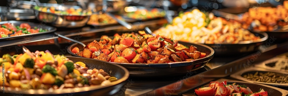 Obraz premium Variety of dishes available at the buffet restaurant