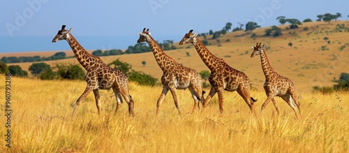 A group of giraffes in the African Wilderness