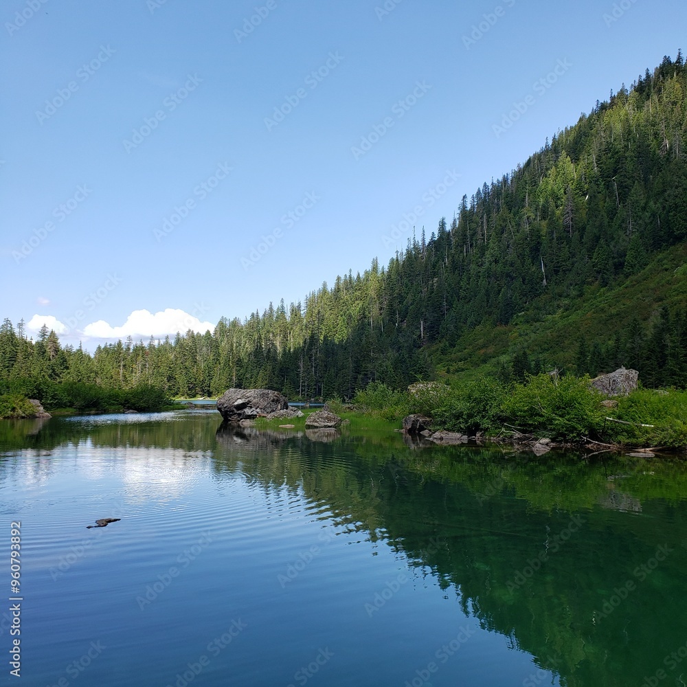 Obraz premium lake and mountains