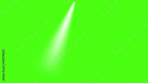 4K 3D Center Stage flashlight stage shining at studio stage lights chroma key, light affects stage lighting during the show, spotlight effects Rays of light motion graphics with a green screen