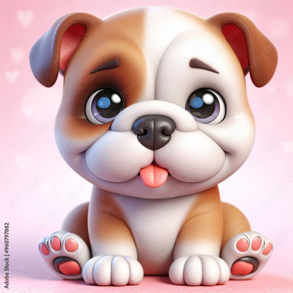 Cute Bulldog Sitting Cartoon ,3d Generative aI
Cute Bulldog Sitting Cartoon ,3d Generative aI