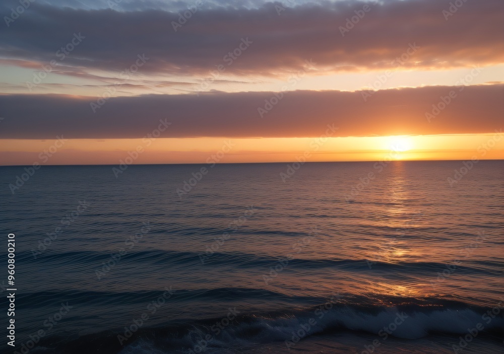 Sunset Over Calm Ocean Waves Sunset Over Calm Ocean Waves