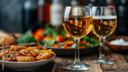 Group People Drinking Alcohol And Eating Appeti photo