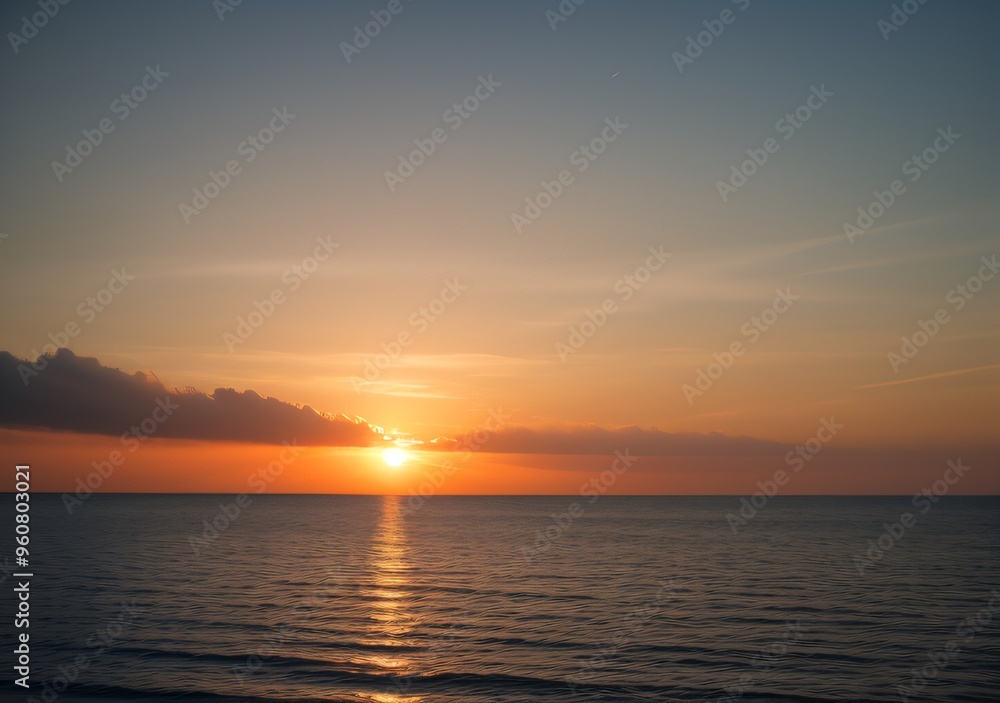 Sunset Over Calm Ocean Waves Sunset Over Calm Ocean Waves