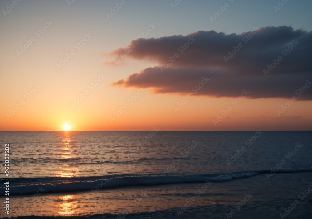 Sunset Over Calm Ocean Waves Sunset Over Calm Ocean Waves