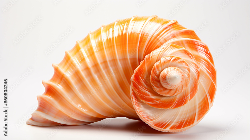 A single rapana shell Closeup view on white background A single rapana shell Closeup view on white background